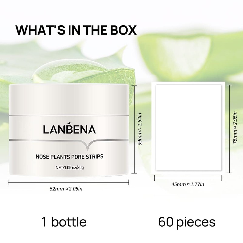 LANBENA Pore Strips, Deep Cleansing for Face, Nose, Black Head