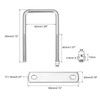 sourcing map Square U-Bolts, 3 Sets 42mm(1.65") Inner Width 80mm