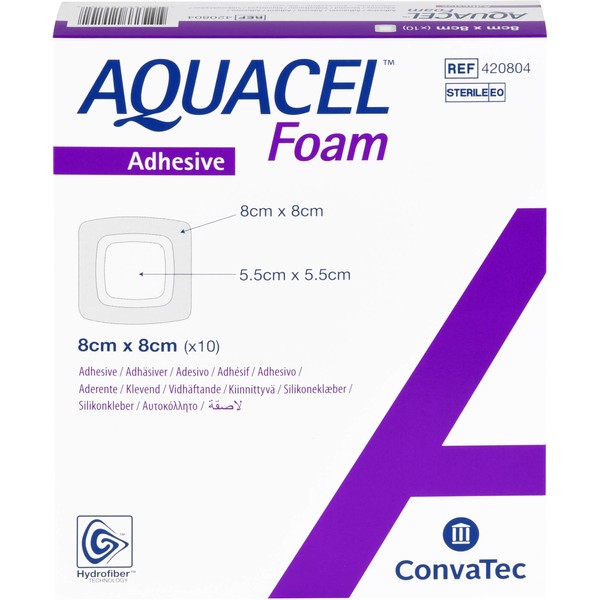 Nicht vorhanden Aquacel Foam adhäsiv 8x8 cm Verband, 10 St VER