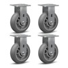 NINOSO Caster Wheels Heavy Duty, 6" x 2" Rubber Casters