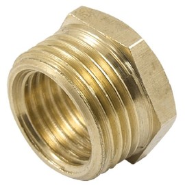 sourcing map 16mm Male to 12mm Female Brass Hex Head Bushing Pipe Fitting Adapter