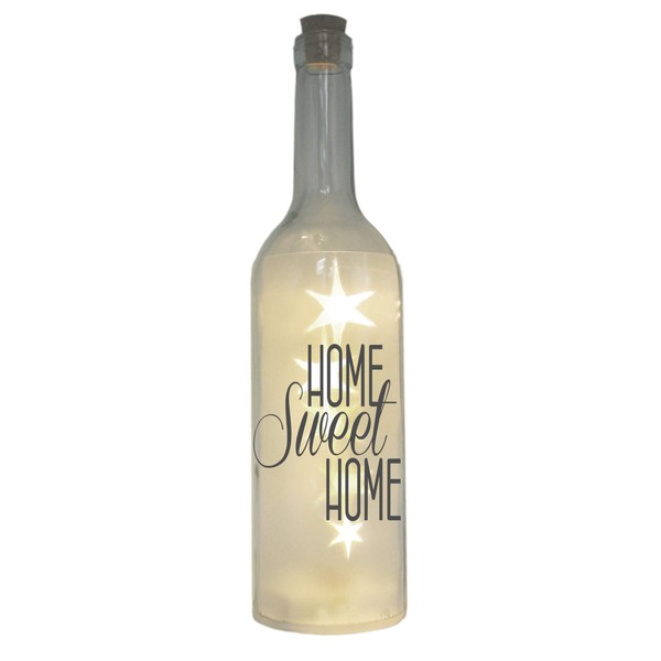 WB wohn trends LED Bottle with Motif, Home Sweet Home,