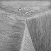 Oilcloth Tablecloth with Overlock Seam, Linen Embossing, Light Grey, Rectangular,