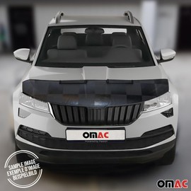 OMAC Car Bonnet Mask Hood Bra for Honda Civic 2012-2015 Black Chequered 1 Pc