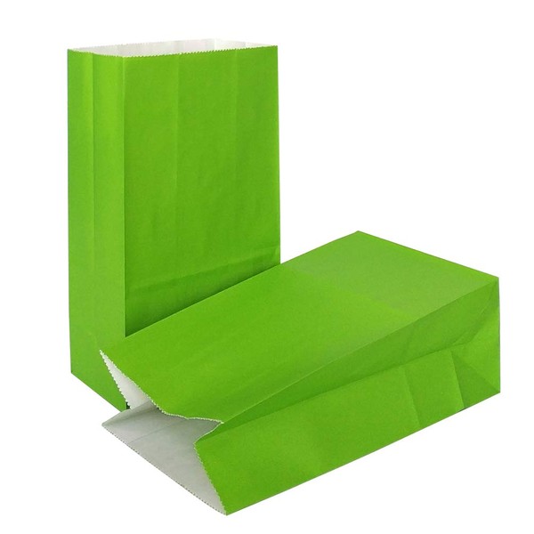 KEYYOOMY Small Paper Bags Green Party Goody Bags for Party (24 CT, 4.7x2.4x8.7 In)