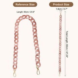 PATIKIL Acrylic Purse Strap, 24 Inch Acrylic Chain Purse Straps Replacement Luxury Handbag Strap Fashionable Purse Clutches Handles for Shoulder Bag Crossbody DIY Crafts, Pink White