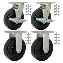 Toolbox Caster Set - Heavy Duty 6" Phenolic Wheels | 4,800 Lbs. Capacity, Mapp Caster Brand