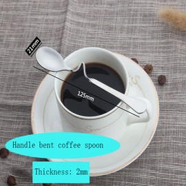 YIUWLMN Hanging Coffee or Tea Spoon Creative Espresso Spoon Bent Spoon Spoon Stainless Steel Honey Milk Coffee Mixing Spoons Teaspoon with Curved Handle(small)