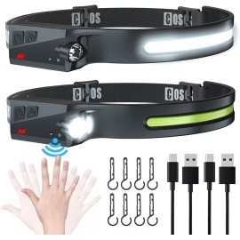 COSOOS Black Rechargeable 1000 Lumen Led Headlamp Lightweight Waterproof For Camping