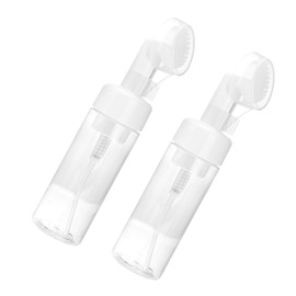 Gatuida 2pcs Portable Foaming Container with Brush Travel Bottle for Liquid Soap Shampoo Facial Cleanser Leak Design for Travel Toiletries