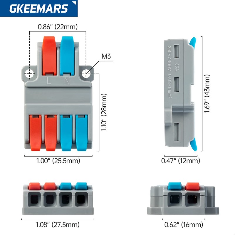 GKEEMARS 10Pcs Lever Wire Connectors, Quick Disconnect Kit Cable Clamp