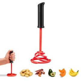 Dreamfarm (Red) Smood Lite-One-Press Spring Coil Potato Masher, Nylon