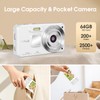 Digital Camera, 4K Autofocus Vlogging Camera with 64GB Card, 2000mAh