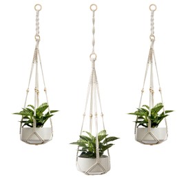 CADNLY Macrame Plant Hangers Indoor - Hanging Plant Holder with Extender Plant Hangers - Boho Hanging Planters for Indoor Plants - Hanging Macrame Plant Holder - Rope Plant Hangers Outdoor Pot Holder
