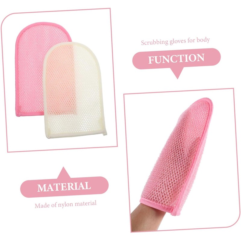 Hemobllo Guantes Exfoliantes de Baño 2 Piezas para Ducha y
