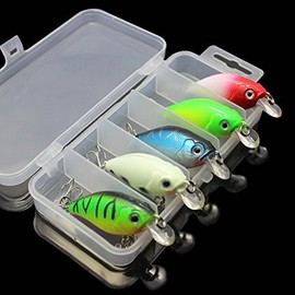 OriGlam 【Happy Shopping Day】 5 Colors 7.5cm Minnow CrankBaits Fishing Lures, Small Fat Simulation Bait Fishing Gear, Topwater Floating Lure, Life-Like Swimming Swimbait, Bass Bait Hard Fishing Lure