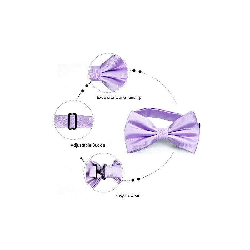 Alizeal Pre-tied Adjustable Bow Tie for Men Formal Solid Tuxedo