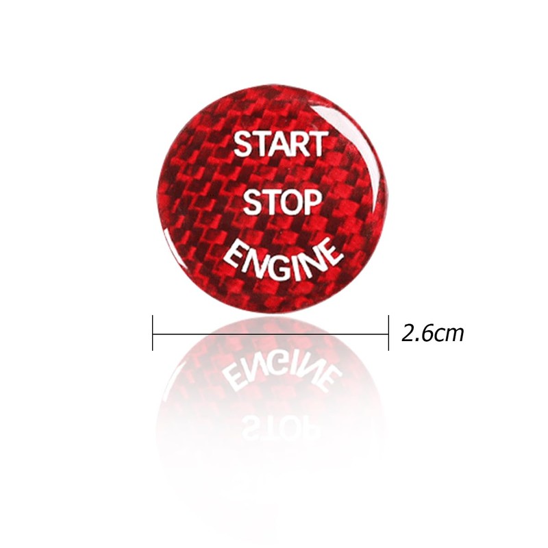 JNNJ Car Start Stop Button Cover, Carbon Fibre Car Engine