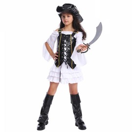 [BREAORTION] Halloween Costume, Pirate Cosplay, Children’s Costume, Halloween Costume, Funny Cosplay, Disguise Costume, Sea Thief, Captain, Performing Clothes, Event (Girls)