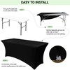 Obstal 6ft Stretch Spandex Table Cover for Standard Folding Tables