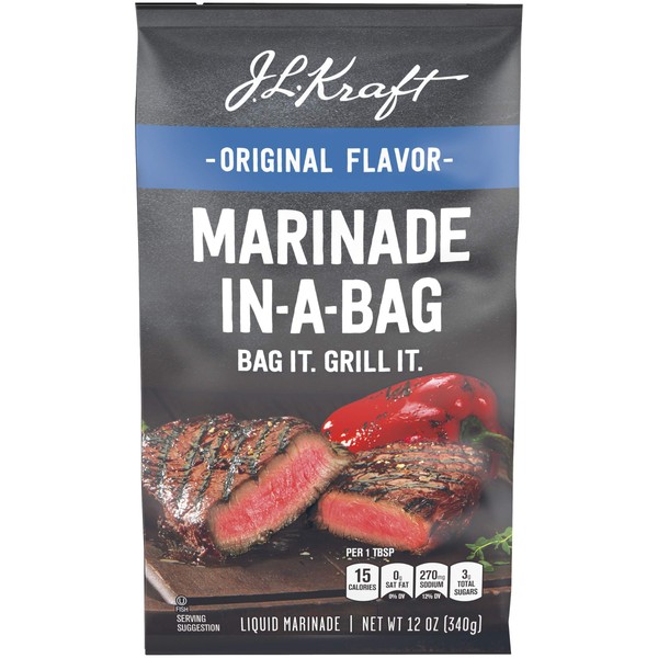 Kraft Marinade-in-a-Bag Liquid Marinade, Marinades Original, 12 oz
