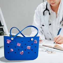 WTYONZEL 6Pcs Nurse Charms forfor Bogg Bags and Simply Southern Totes,Inserts Decorative Accessories to Customize Your Beach Tote Bag