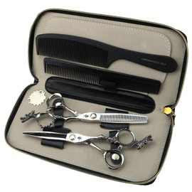 JIESENYU Hairdressing Scissors, 440C Steel, Professional Hair Cutting Scissors, 6 Inch Silver Thinning Scissors, Hairdressing Shop