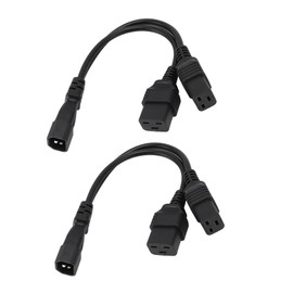Power Cord Splitter Adapter IEC 320 C14 to IEC320 C19 2 Way Power Extension Cord for Desk Lamps Speakers