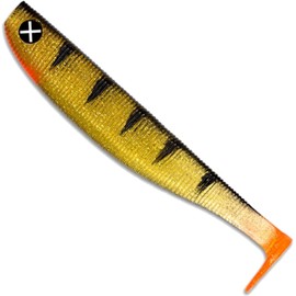 Monkey Lures Fat Lui - 9 cm, 11 cm, 14 cm, 18 cm, 23 cm - Big L Bait, Soft Bait, Pike Bait, Artificial Bait Fishing, Rubber Bait (Perchzilla - Slightly UV Active, 18 cm)