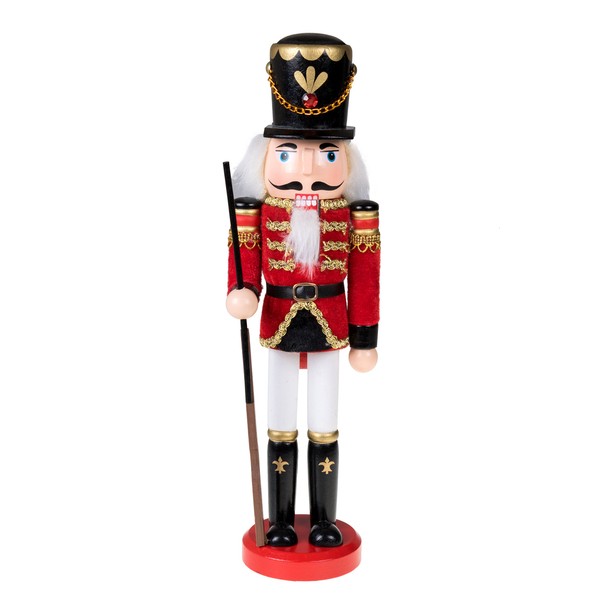 Clever Creations Red Coat 12 Inch Traditional Wooden Nutcracker, Festive Christmas Décor for Shelves and Tables