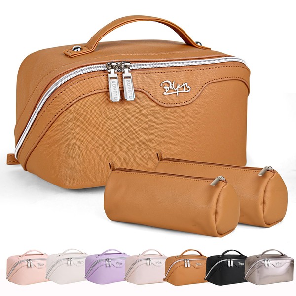 BOYATU BOYATU Travel Makeup Bags for Women: Vegan Leather Cosmetic