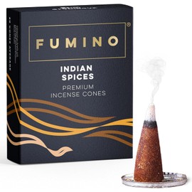 Fumino® Indian Spices Fresh Incense Cones 20 per Box Masala Agarbatti Joss Scent Fragrance for Relaxation and Meditation, Home and House Decor