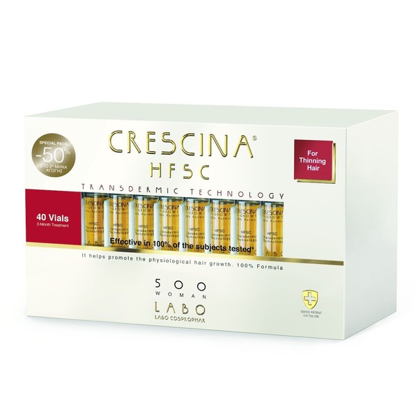 Crescina Transdermic HFSC Woman 500 Thinning Hair Treatment Medium Dilution Stage For Women 40x3.5ml