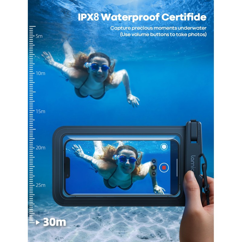 Lamicall 2Packs Waterproof Pouches, Beach Vacation Essentials for Wemen Men,