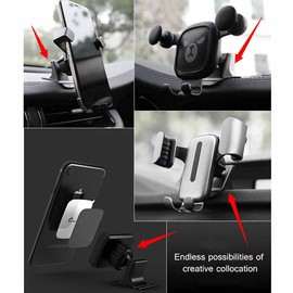 Asudaro Universal Stick-On Dashboard Magnetic Car Mount Holder for Cell Phones and Mini Tablets with Fast Swift-snap Technology Magnetic Cell Phone Mount Black