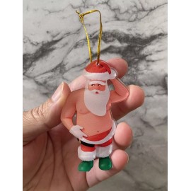 Unbranded Sexy Santa Claus Saint Nick 2D Flat Acrylic Christmas Tree Ornament