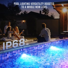 Tendelux LED Swimming Pool Light, Surface Mounted Super Bright 30 Watt RGB Underwater Lamp with Mobile App and Remote for Inground & Above Ground Pools, IP68