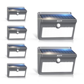 JEJOT 6 Pack Solar Motion Lights Outdoor Waterproof, 270° Wide Angle,3 Modes Solar Wall Lights, Anti Glare Solar Powered Flood Lights for Fence Garage Garden Patio Yard
