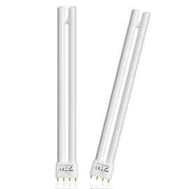 TobeBright 2G11 Base PL24-C 24W Replacement for OttLite Fluorescent Light Bulb, 12.7 Inch 4000K Nautral White PLL 24W 4 Pin CFL Plug-in 2G11 Bulbs, T5 Double Tube Fluorescent Light, Dimmable (2-Pack)