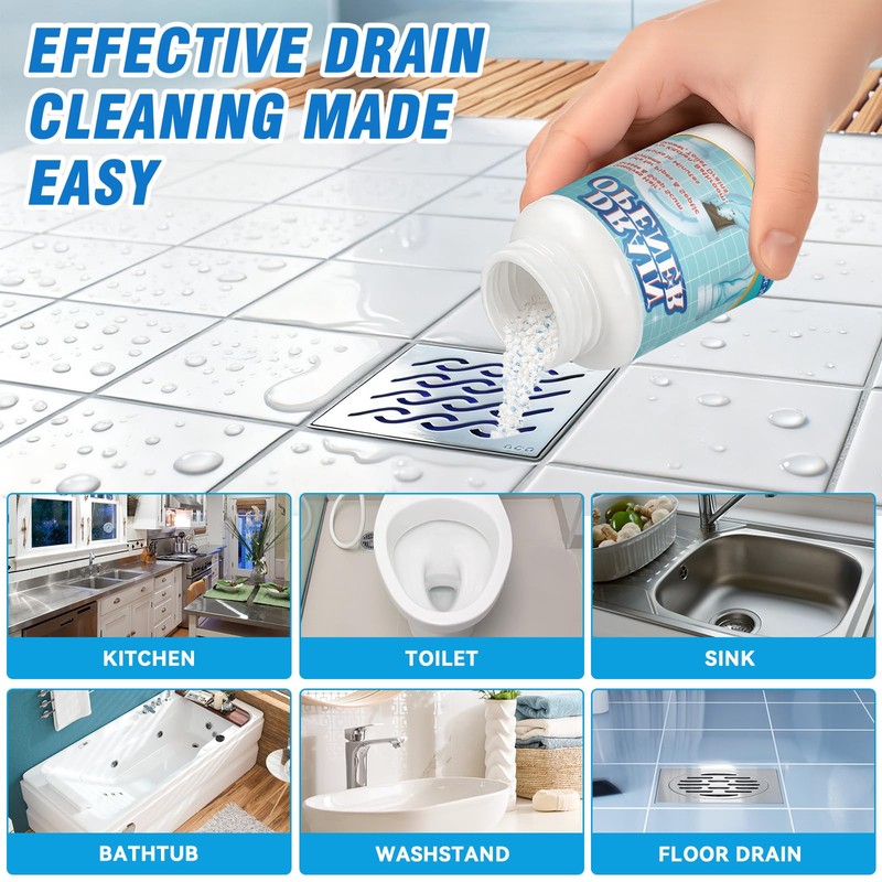 Drain Clog Cleaner for Shower and Sink, 260g Pipe Build-Up