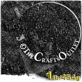 The Crafts Outlet 1-LB/454-g Transparent Finish, Glass, Microbeads 0.6mm, Ideal for Caviar Nails, Transparent Aurora Borealis Clear AB