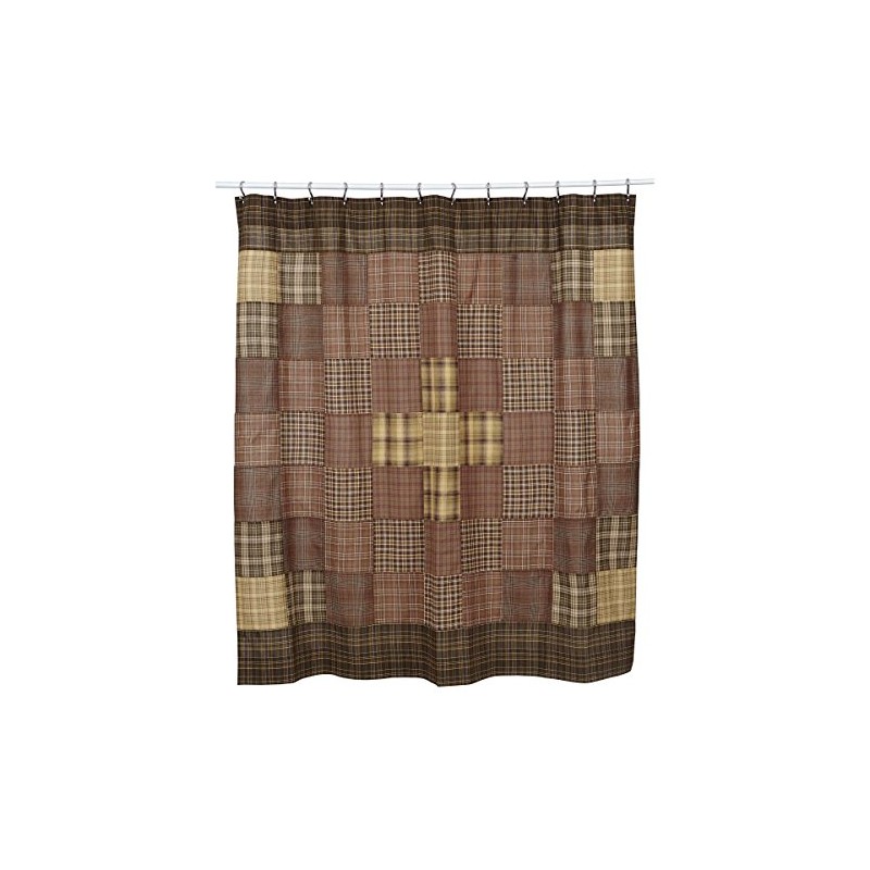 VHC Brands Prescott, Rustic, Bath Decor, Shower Curtain Unlined, 72x72,