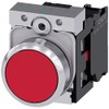 Siemens 3SU11500AB201CA0 Pushbutton Unit, 22 mm, Metal, Momentary, 1NC, Flush, Screw Terminal, Red