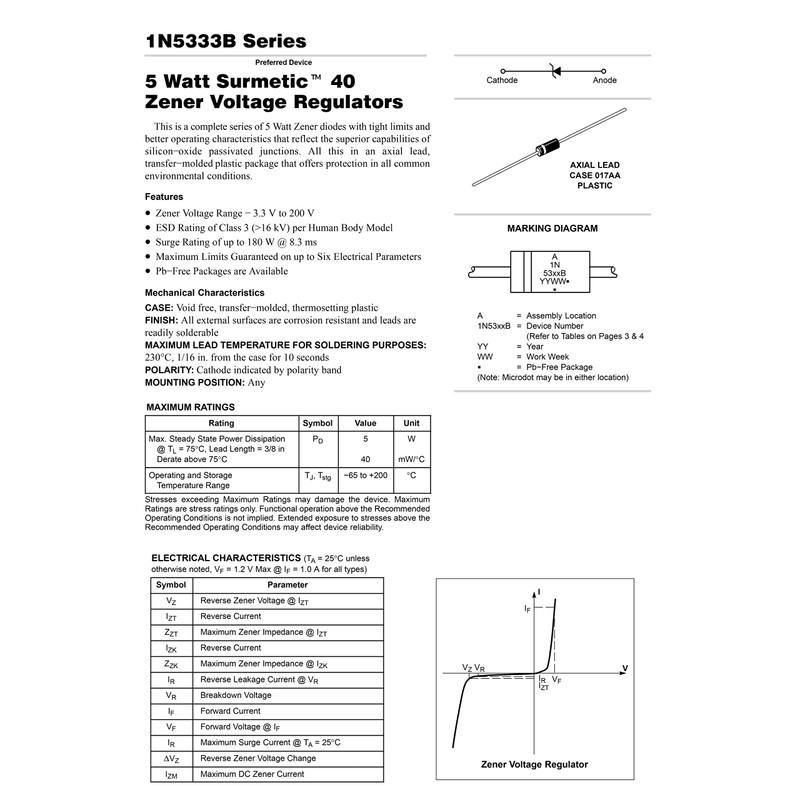 HUABAN 10pcs 1N5353B 1N5353 Power Zener Diode 5W 16V DO-15(CASE17-02)