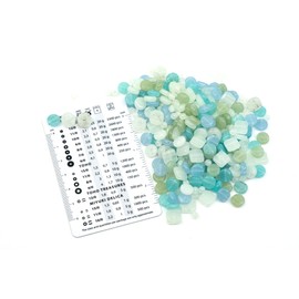 0.88oz Mix of glass beads for jewelry making, Tile Pony Round Coin, Czech Republic, Glow in The Dark Bright Blue