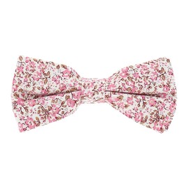 Liberty Bow Tie Old Pink and White – Men's Floral Bow Tie, Distressed Pink – Wedding Flower Room – Floral Theme Ceremony