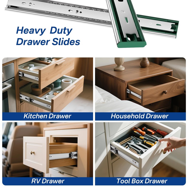 Ubisin 22 Inch Soft Close Drawer Slides Full Extension Ball