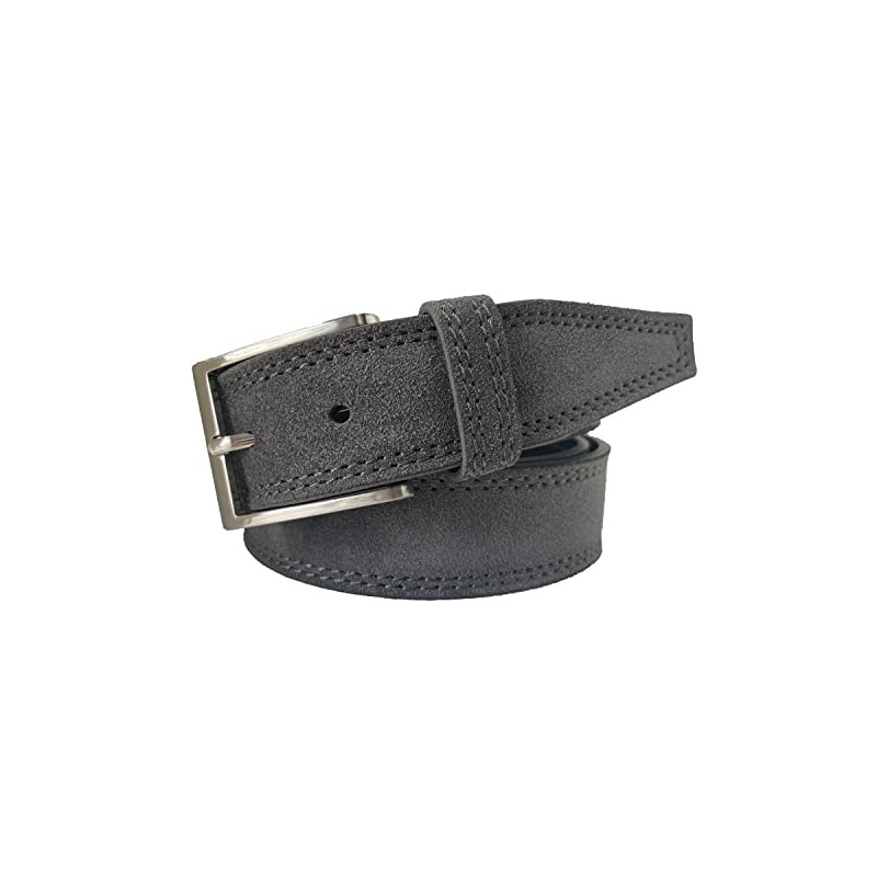 MENS BELT 100% ITALIAN GREY SUEDE BELT 35MM (LARGE 36-38