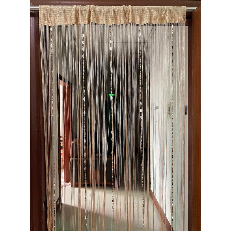 ZiDeTang Button Beaded Door Curtain Fringe Tassel Living Room Divider