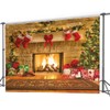 CYLYH 12x10ft Christmas Photography Backdrops Child Christmas Fireplace Decoration Background